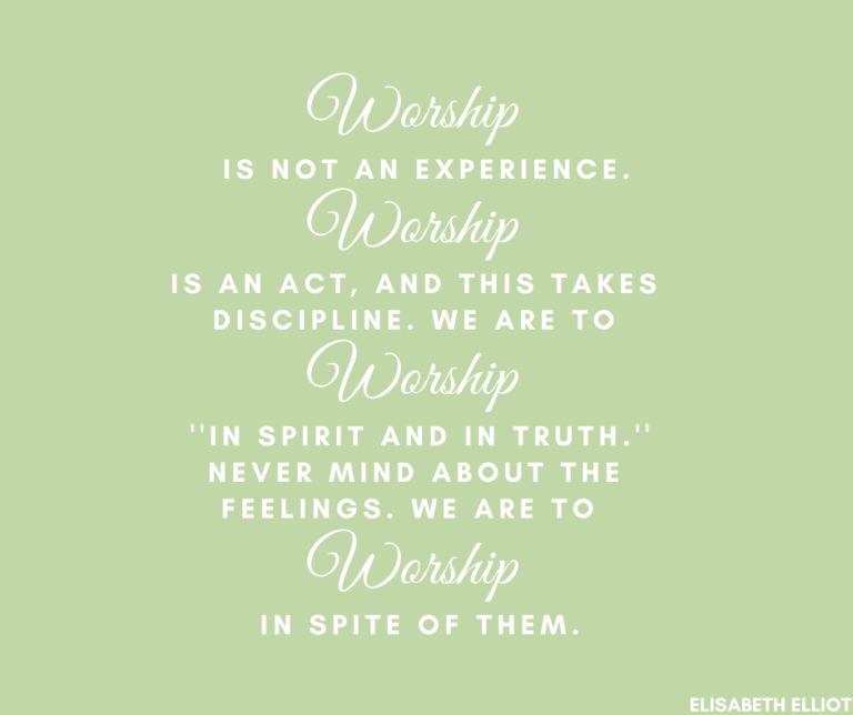 Worship Is Not An Experience…