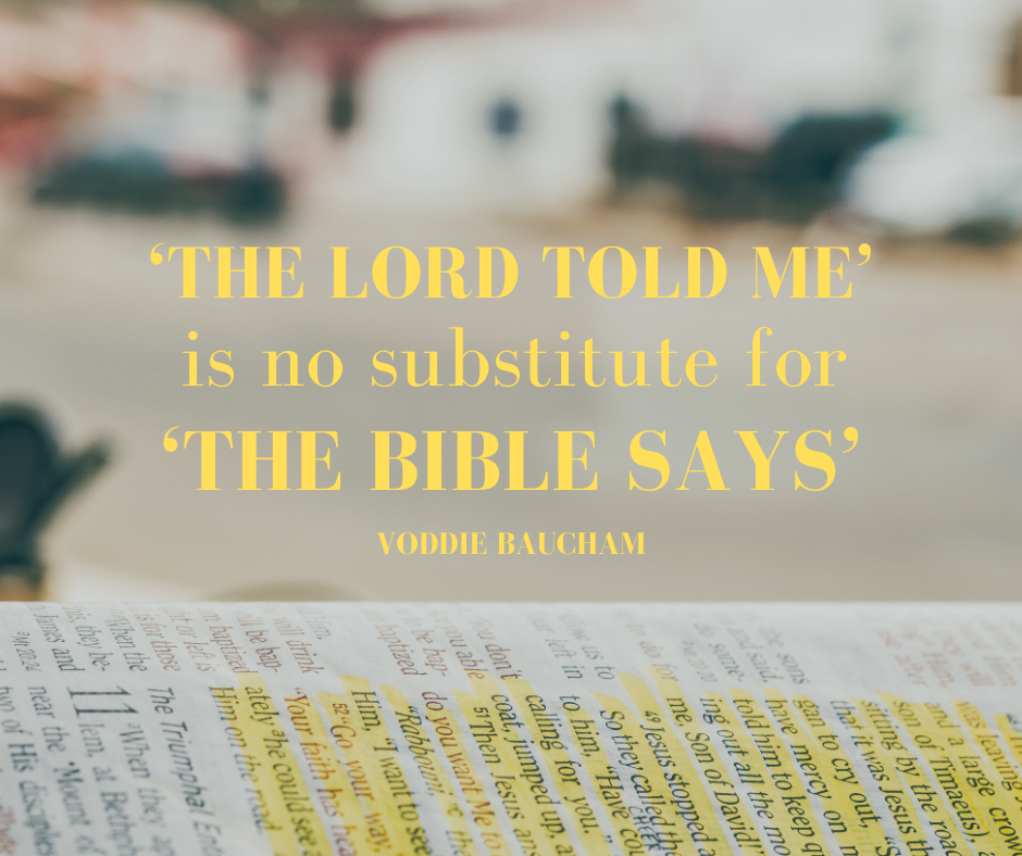 The Lord Told Me…