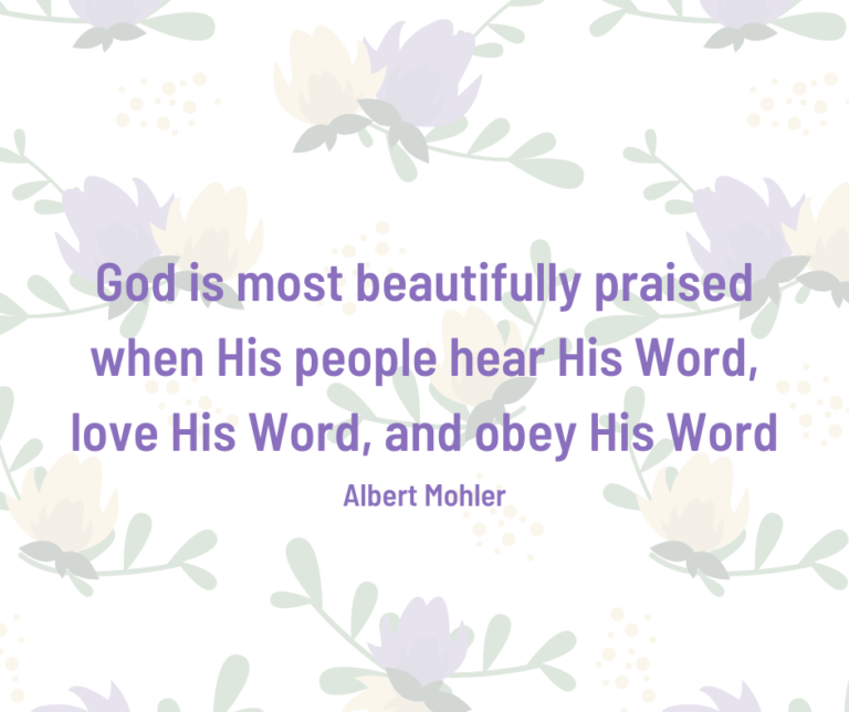God Is Most Beautifully Praised When…