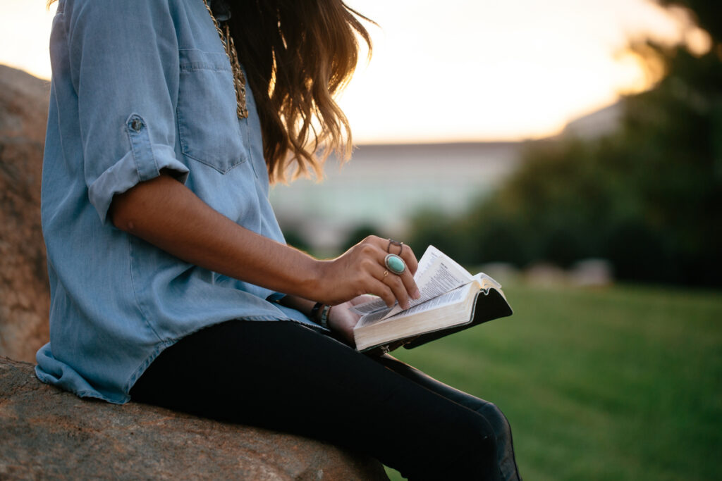 Woman reading the Bible